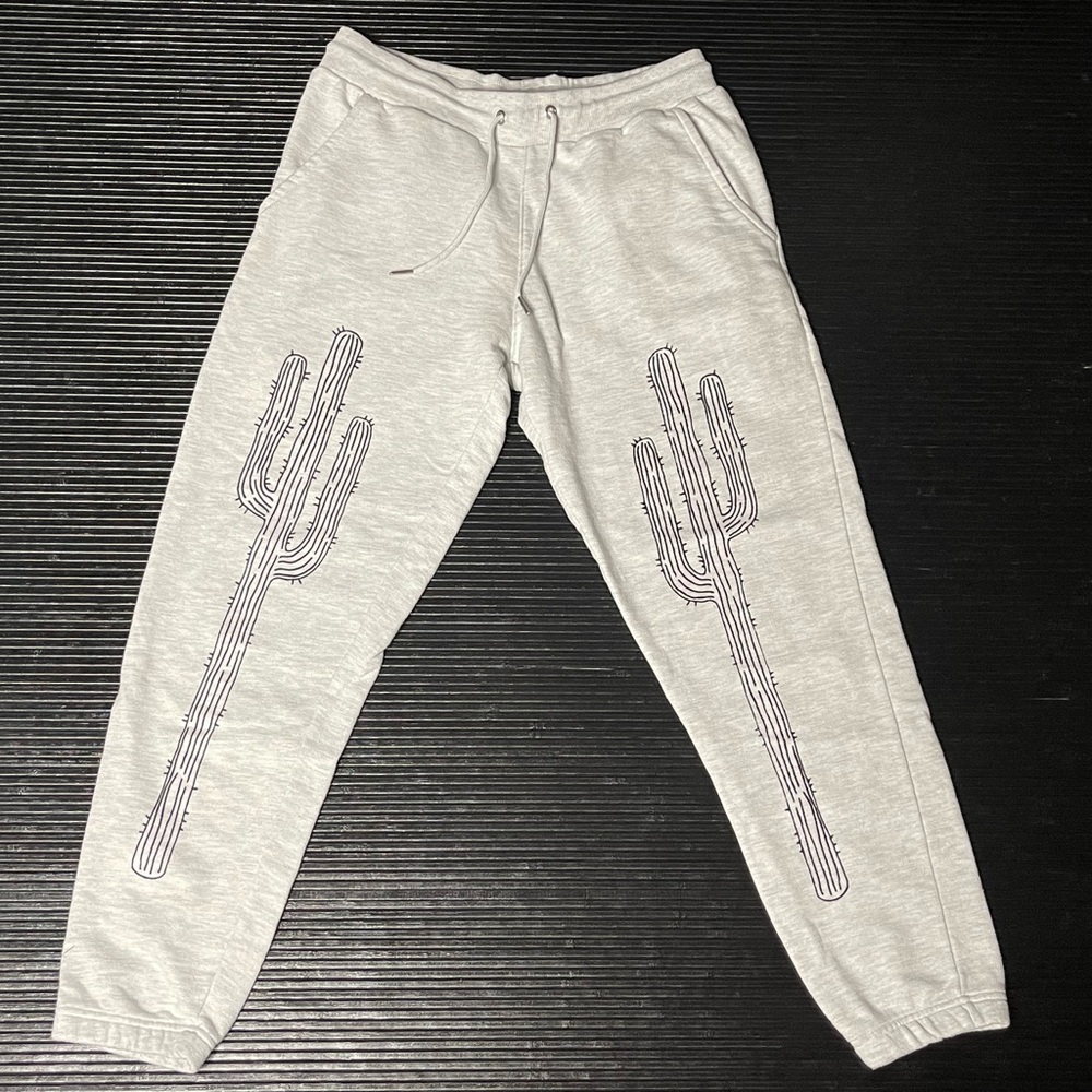 Urban Outfitters Gray Sweatpants with Cactus Design